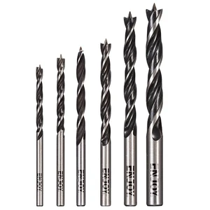 Drill Bit Set Wood 3mm-12mm 45 Carbon Steel Fast Boring Shank RoundRound Electrophoresis Black 3-Year Warranty