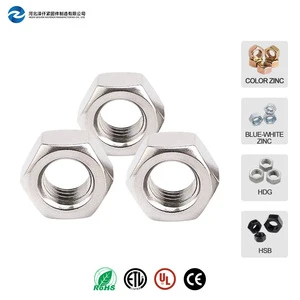 M6 M8 M10 M12 M16 DIN934 Hexagonal Nut Carbon Steel Standard Metric Hex Nut Zinc Coated Hardware Fasteners Bulk