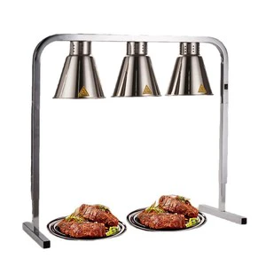 Food Heat Lamp 800W Electric Commercial Food Warmer Light 3-Head Heat Lamp for Food Stainless Steel French Fry Heating Lamp