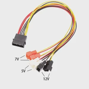 IDE 4-Pin Molex 3-Pin 4-Pin Cable Fan Adapter 12V/7V/5V Computer Fan Convert Splitter PC Case Fan Reduce Speed Cord