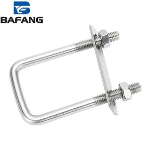 China Factory Steel U-bolt Galvanized National Standard Right Angle U-Screw U-Wire Square Pipe Buckle Clamp M6m8