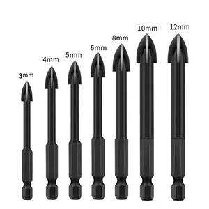 3mm-12mm Multifunction Cross Blade Glass Ceramic Drill Bit Efficient Universal Drilling Tools Hole Opener Power Tools
