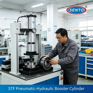 STF-125-100-15-10T SENTO Pneumatic Hydraulic Cylinder Aluminum Alloy Body Seal Piston Cylinder Space Saving High Efficiency