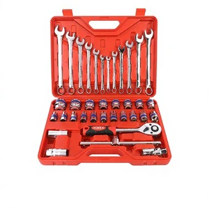 37 Piece Mirror Finish Socket Wrench Set With Case