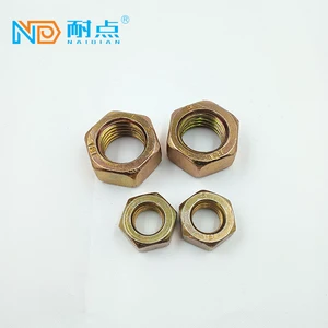 DIN 934 Carbon Steel Galvanized Yellow Zinc-coated M6-M64 1/4 Hexagonal Nuts Class 4.8/6.8 Swaged for Mining Applications