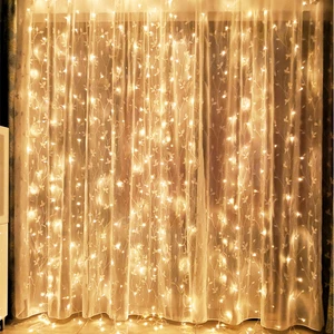 LED Curtain Lights Music Modes Lighting Decorative Fairy Lamp for Bedroom Sound Activated Curtain String Lights