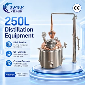Teve 250L Reflux Still Distilling Column Distillation Boiler Copper Still Distiller Whisky Distiller Distillation Equipment