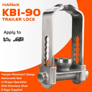 Hanex Anti-theft Trailer Hitch Lock Stainless Steel 304 Heavy Duty Adjustable U-Shape Ball Lock For Caravan Towing