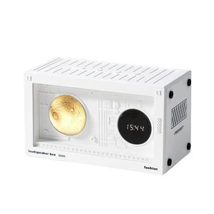High Quality Container Moon Clock Display Speaker Creative Home Decoration Clock Atmosphere Night Light Audio