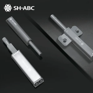 Stainless Steel Shell Push Open Latch for Double-Door Cabinets Strong Magnetic Handle-Free Mechanism
