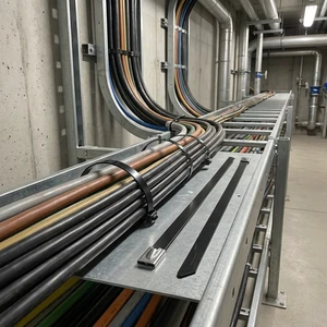 Antistatic Epoxy Coated Stainless Steel Zip Ties Fireproof Metal Fasteners For Petrochemical Plants