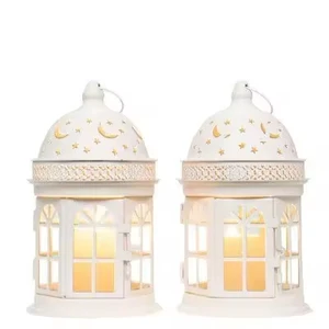 Flickering Flame Lantern With Glass Panels Durable Metal Design For Home Decoration Indoor Outdoor Use Lantern