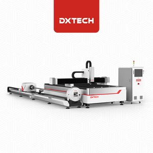 DXTECH One Machine Dual-purpose Plate Cutting Pipe Cutting 3kw Fiber Laser Cutting Machine White Water Cooling System Pump Tubes