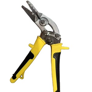 Electrical Multi-functional Flanging & Bending Pliers Crimping Tool With Straight/Curved Jaw 75mm/150mm Width Black/Yellow Color