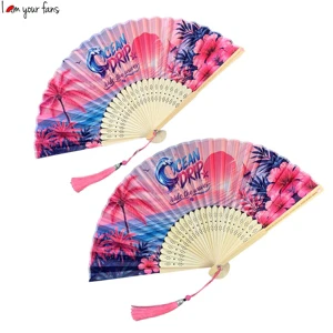 Personnalisation Ventilateur Pliant En Bambou Convient Pour Mariage,Cadeau