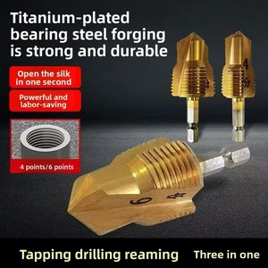 4/6-inch Hex Shank Threaded Tap Countersink Drill Bit; Three-flute Step Drill; China-made Plumbing-electrical PPR Pipe Drilling