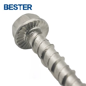 M10 100mm Stainless Steel 304 316 410 Masonry Thunderbolt Concrete Screw Bolt Concrete Anchor for Concrete Foundation