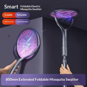 Telescopic Electric Mosquito Swatter 2-in-1 UV Lamp No Dead Angle Automatic Mosquito Attractant Household Electric Shock Killer