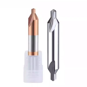 60°Tungsten Steel A-type Double Headed Center Drill Coated with Aluminum Centering Drill, Hard Alloy Extended Fixed-point Drill