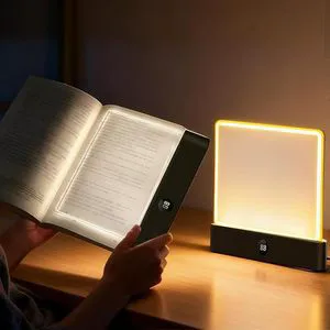 Rechargeable LED Flat Reading Light Portable USB Book Light Student Night Lamp for Dormitory Bedroom