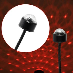 LED USB Mini Disco DJ RGB Party Atmosphere Lights Colorful Sound Magic Ball Star Ambient Decor Light Car Interior