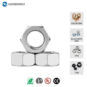 Galvanized Zinc Plated DIN934 Hex Nut M4-M12 Carbon Steel Standard Hardware Fasteners Class 4.8 & 6.8 for Assembly