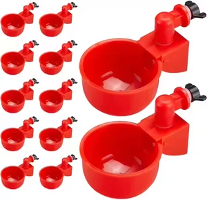 Automatic Poultry Drinkers Chicken Quail Hanging Waterer Bowl Water Cups Nipple Drinking Bowl for Birds for Backyard