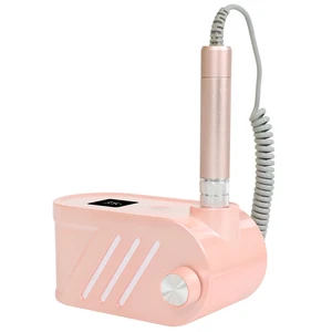 35000RPM Desktop Nail Equipment Pink/Gray Color Powerful Grinding Exfoliating Nail Drill Machine Durable for Salon Home Use