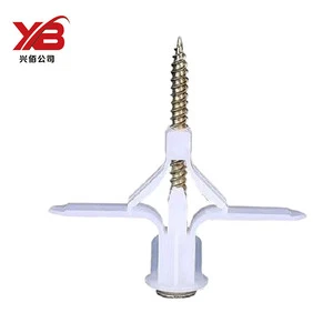 Plastic Aircraft Expansion Screw Set Universal for Gypsum Board PVC Butterfly Expansion 50 - Piece Decoration Fixing