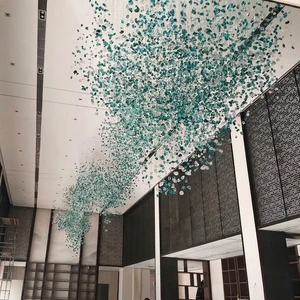 Customized Mountain Shape Green Hanging Lamp Crystal Decor Hotel Dining Room Led Chandelier
