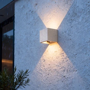 Disenky Modern Outdoor Staircase Waterproof Cement Black White Square High Brightness LED Wall Lamp with 2-Year Warranty