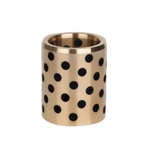 Longalloy Flanged Self-Lubricating Brass Sleeve Bushings Grease Lubricated 30mm Shaft Diameter Round Bore Press Fit Mounting