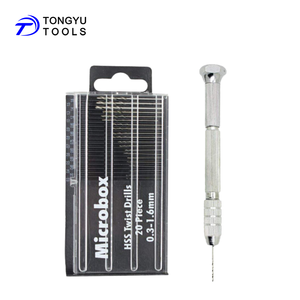 20Pcs 0.3-1.6mm Mini Drill Bit Set with Pin Vise Hand Drill, HSS Small Micro Twist Bit for PCB Jewelry Model Craft Wood Plastic