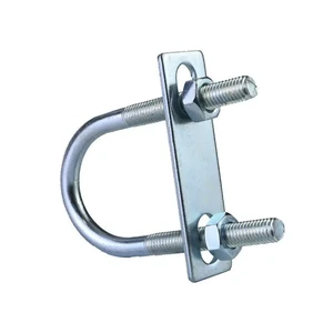 High Quality Stainless Steel Zinc Plated U-shaped Round Bolts Clamp M6-M24 Metric Thread Grade 4.8-12.9 2 Nuts