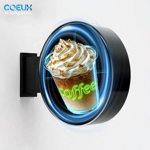 Outdoor Business Shop Sign Lights Acrylic High Brightness Rectangle Led Advertising Light Box Wall/Hanging Mounted 3d Hologram
