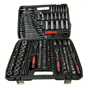 216-Piece Professional Mechanic's Tool Set Durable Carbon Steel Ratchet Wrenches Sockets Screwdrivers Hand 1 Set for Home