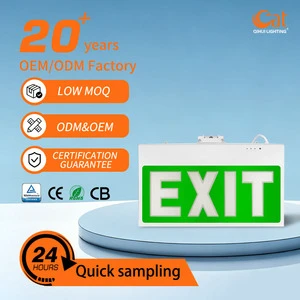 Multiple Mounted Fire LED Evacuation Escape Sign Light Customizable Rechargeable 3w Led Exit Signs With Emergency Lights