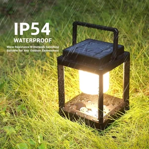 Outdoor Portable Solar LED Camping Light USB Rechargeable Emergency Lantern & Hand Lamp for Garden Decor and Hiking