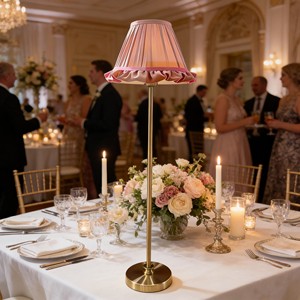 Rechargeable Table Lamp with Pink Fabric Shade, 5200-8000mAh Battery, Customizable Height & Lamp Shapes for Mix Order