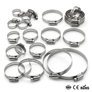 HVAC American Type Hose Clamp W5 Stainless Steel 316 Adjustable Worm Drive Ventilation Ducting Pipe Clip Heavy Duty Secure
