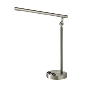 Modern Hotel LED Table Lamp Metal Rotatable Bedside Led Reading Desk Light with Power Outlet and USB Port