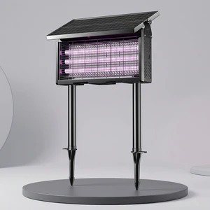 Solar Solid Eco-friendly Outdoor Bug Zapper Fly Rainproof Moisture-proof Adjustable Panel Yard Lawn Free Full Cleaning Mounting