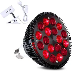 Red Light Therapy Lamp 18LED Infrared Light Adjustable Socket Clamp 660 Red 850 Near Infrared Red Led Light for Skin Pain Relief