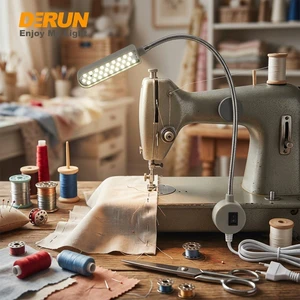 Portable Magnetic LED Sewing Machine Work Light With Strong Magnet Base 360 Degree Goose Neck Metal Hose Lamp , LAMP-SEWING