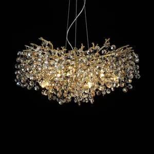 Nordic Modern Creative Tree Branch Living Room Chandelier Lobby Bedroom Dining Room Decorative Crystal Pendent Light