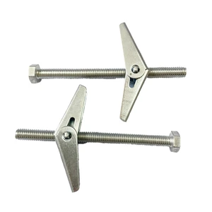 Ashlity Steel Airplane Expansion Screw Hollow Brick Wall Gypsum Board Sleeve Anchors Bright Zinc Plated 50 lb Capacity M8 Thread