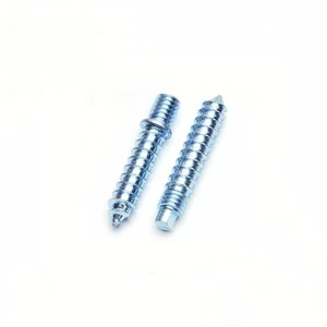 Double Sided Wood Threaded Dowel Screw Carbon Steel Bolt Customized Headless Bolt Double Headed Sharp Tail Furniture Screw