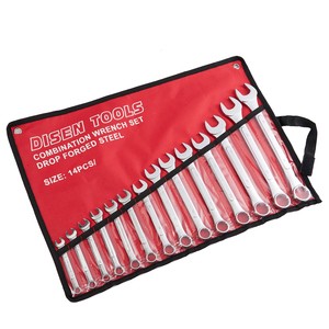 Heavy Duty Open End Spanner Wrench Set 6/8/10/12pcs DIY Grade Metric Measurement Customizable Carbon Steel Chrome 17mm 21mm OEM