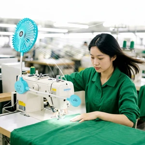 Jack Magnetic 2-In-1 Fan Light for Sewing Machine with LED Light Adjustable Speeds White Metal Construction Garment Factory Use
