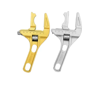 Aluminum Alloy Multifunctional Wrench for Bathroom Light Live Pipe Large Opening Short Handle Movable Industrial Grade Metric